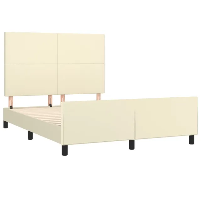 Cadre de lit sans matelas crème 140x190 cm similicuir