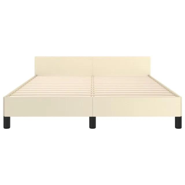 Cadre de lit sans matelas crème 140x190 cm similicuir