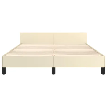 Cadre de lit sans matelas crème 140x190 cm similicuir