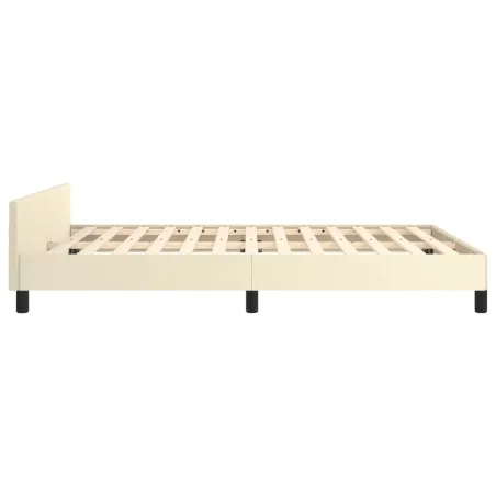 Cadre de lit sans matelas crème 140x190 cm similicuir