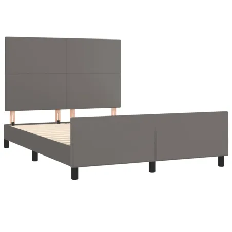 Cadre de lit sans matelas gris 140x190 cm similicuir