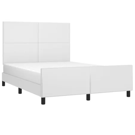 Cadre de lit sans matelas blanc 140x200 cm similicuir