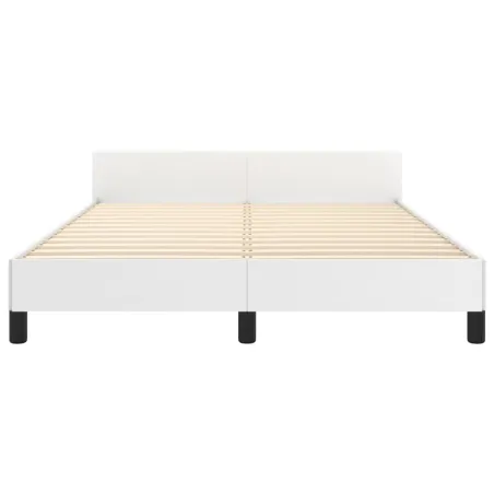 Cadre de lit sans matelas blanc 140x200 cm similicuir