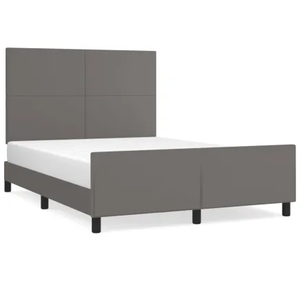 Cadre de lit sans matelas gris 140x200 cm similicuir 2