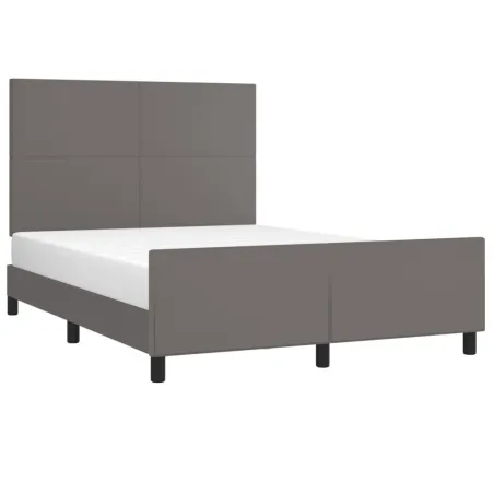 Cadre de lit sans matelas gris 140x200 cm similicuir