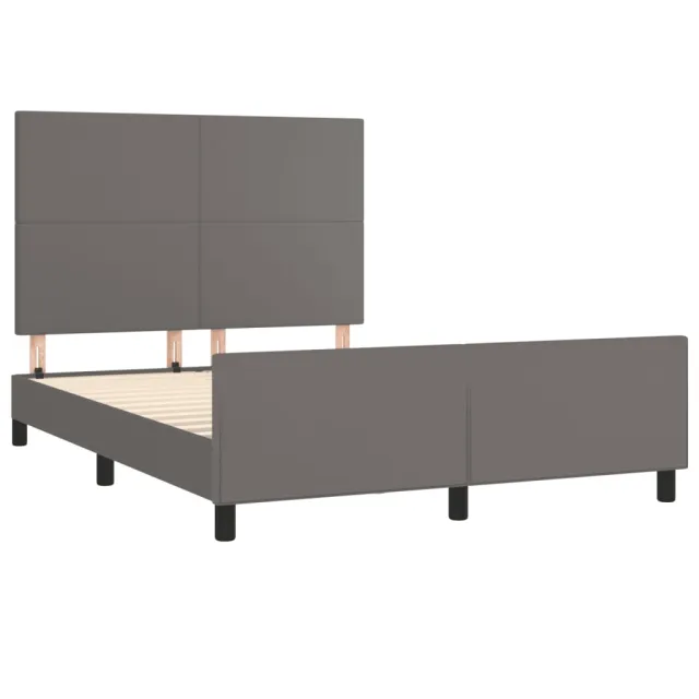 Cadre de lit sans matelas gris 140x200 cm similicuir