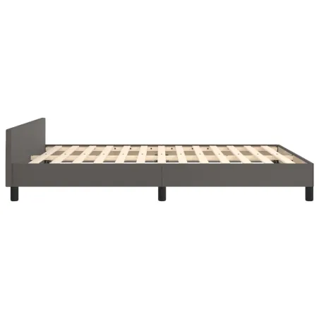 Cadre de lit sans matelas gris 140x200 cm similicuir