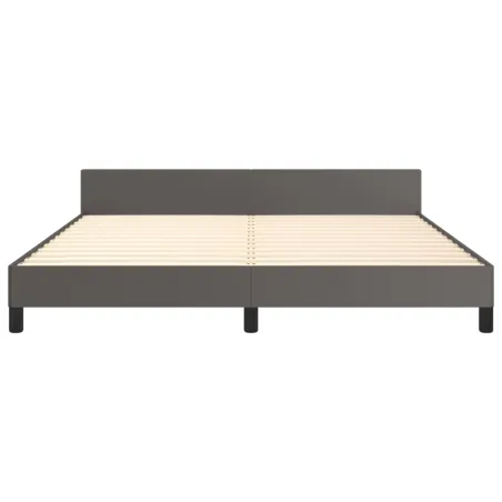 Cadre de lit sans matelas gris 160x200 cm similicuir