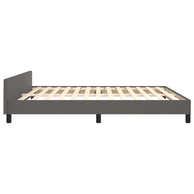 Cadre de lit sans matelas gris 160x200 cm similicuir