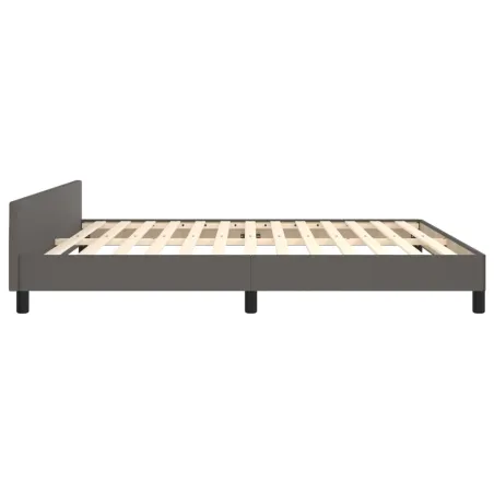 Cadre de lit sans matelas gris 160x200 cm similicuir