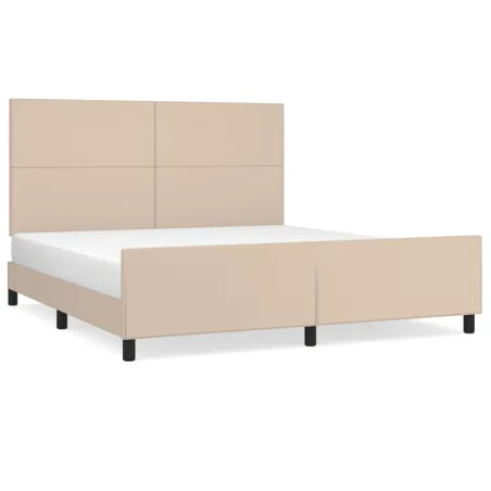 Cadre de lit sans matelas cappuccino 160x200 cm similicuir