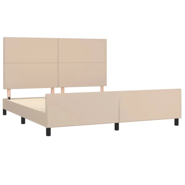 Cadre de lit sans matelas cappuccino 160x200 cm similicuir