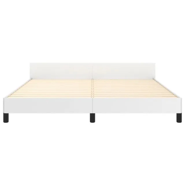 Cadre de lit sans matelas blanc similicuir