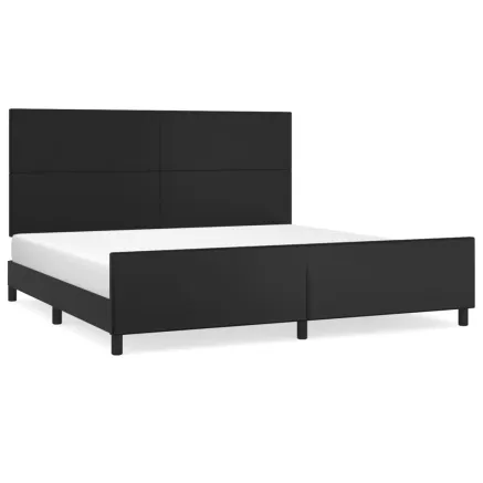 Cadre de lit sans matelas noir 200x200 cm similicuir 2