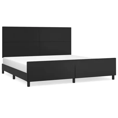 Cadre de lit sans matelas noir 200x200 cm similicuir