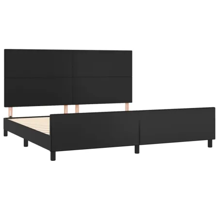 Cadre de lit sans matelas noir 200x200 cm similicuir