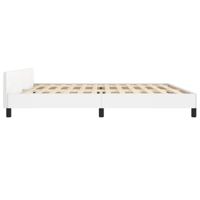 Cadre de lit sans matelas blanc 200x200 cm similicuir