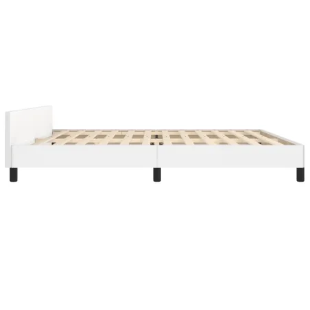 Cadre de lit sans matelas blanc 200x200 cm similicuir
