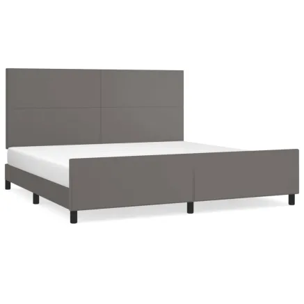 Cadre de lit sans matelas gris 200x200 cm similicuir 2