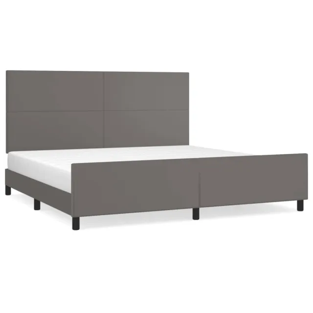 Cadre de lit sans matelas gris 200x200 cm similicuir