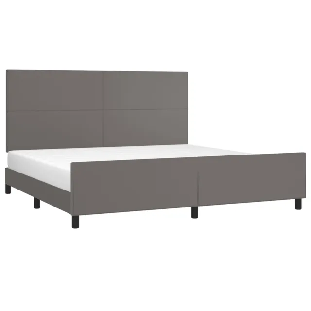Cadre de lit sans matelas gris 200x200 cm similicuir