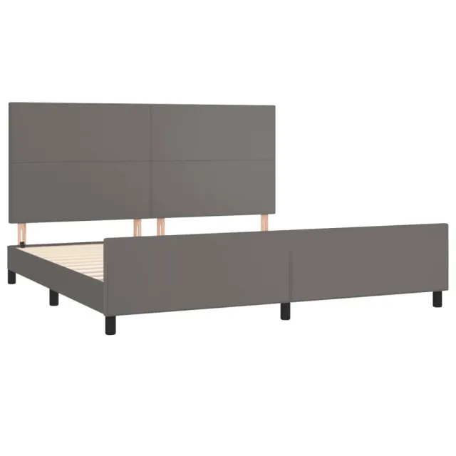 Cadre de lit sans matelas gris 200x200 cm similicuir
