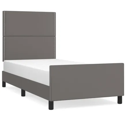 Cadre de lit sans matelas gris 80x200 cm similicuir 2