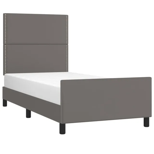 Cadre de lit sans matelas gris 80x200 cm similicuir