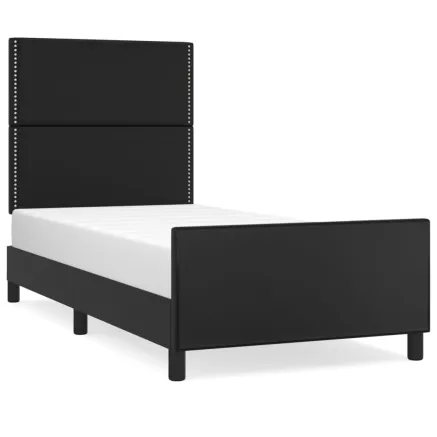 Cadre de lit sans matelas noir 90x190 cm similicuir 2