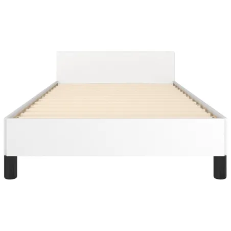 Cadre de lit sans matelas blanc 90x190 cm similicuir
