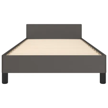 Cadre de lit sans matelas gris 90x190 cm similicuir