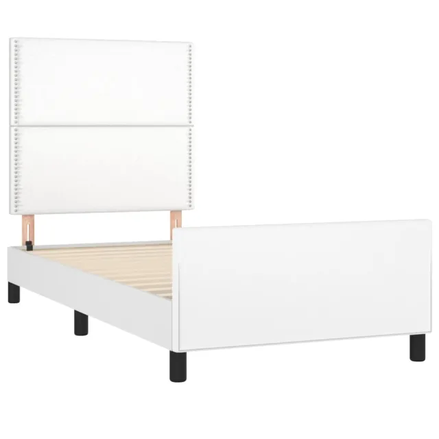 Cadre de lit sans matelas blanc 90x200 cm similicuir