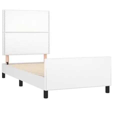 Cadre de lit sans matelas blanc 90x200 cm similicuir