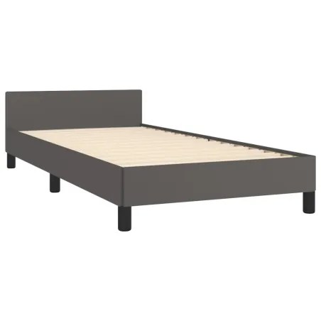Cadre de lit sans matelas gris 90x200 cm similicuir