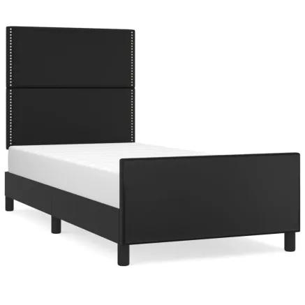 Cadre de lit sans matelas noir 100x200 cm similicuir 2