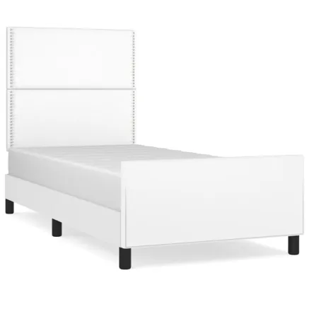 Cadre de lit sans matelas blanc 100x200 cm similicuir 2