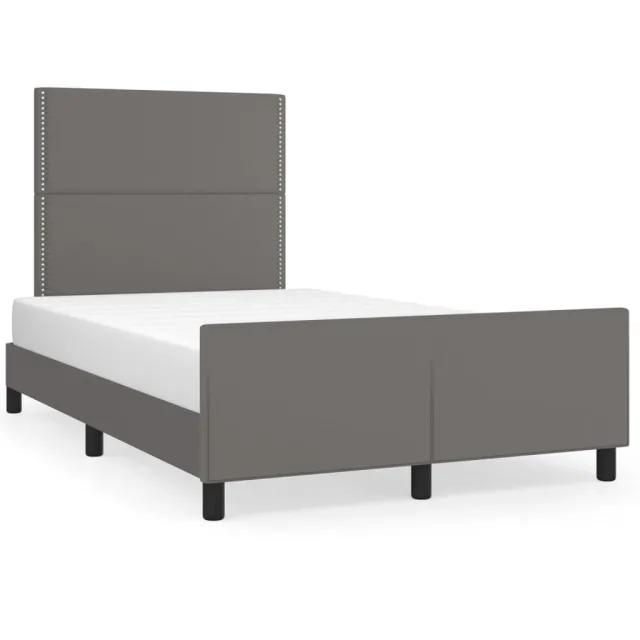 Cadre de lit sans matelas gris 120x200 cm similicuir