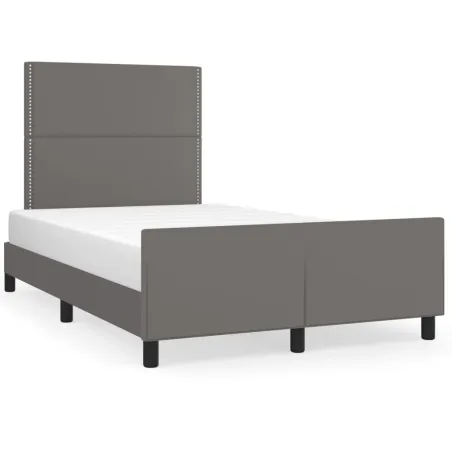 Cadre de lit sans matelas gris 120x200 cm similicuir