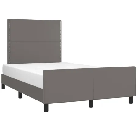 Cadre de lit sans matelas gris 120x200 cm similicuir