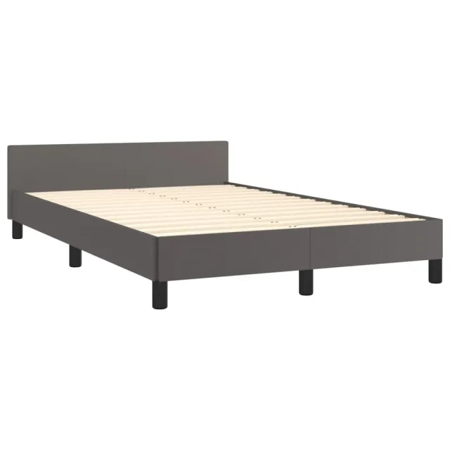 Cadre de lit sans matelas gris 120x200 cm similicuir