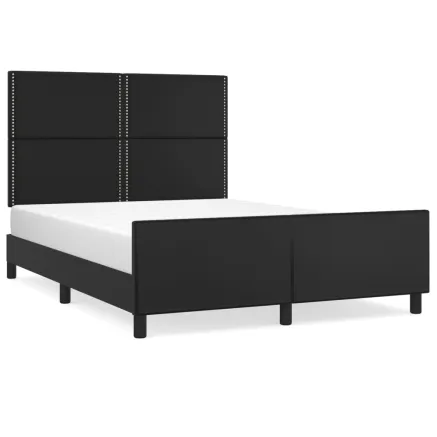Cadre de lit sans matelas noir 140x190 cm similicuir 2