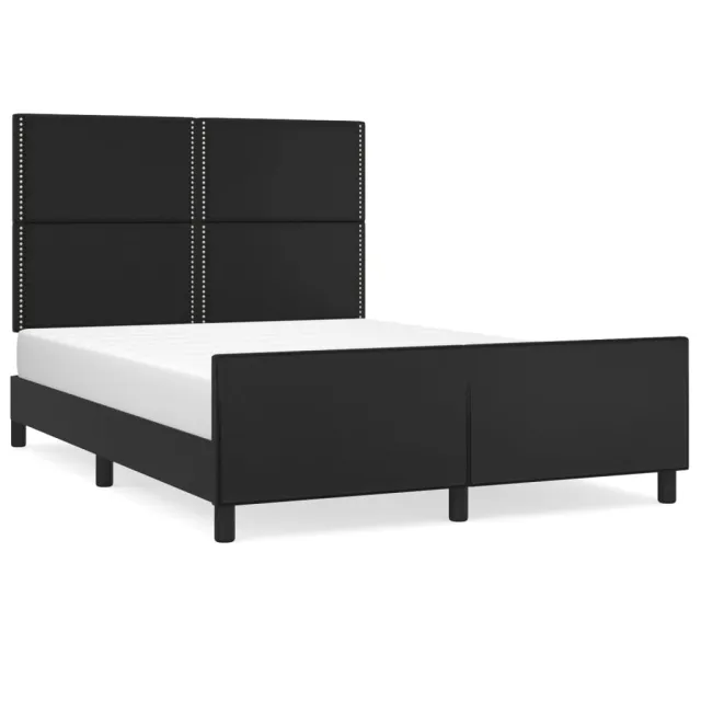 Cadre de lit sans matelas noir 140x190 cm similicuir