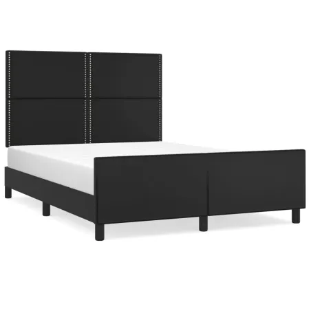 Cadre de lit sans matelas noir 140x190 cm similicuir