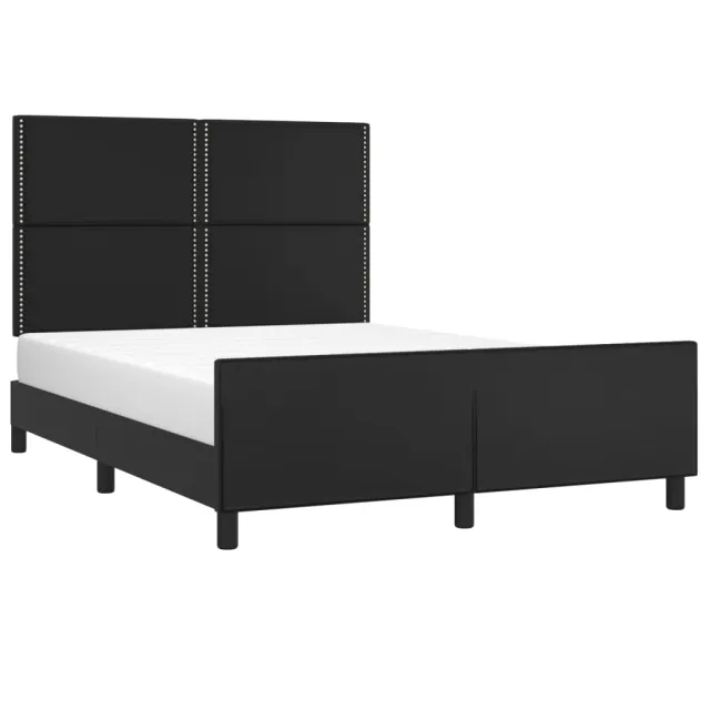 Cadre de lit sans matelas noir 140x190 cm similicuir