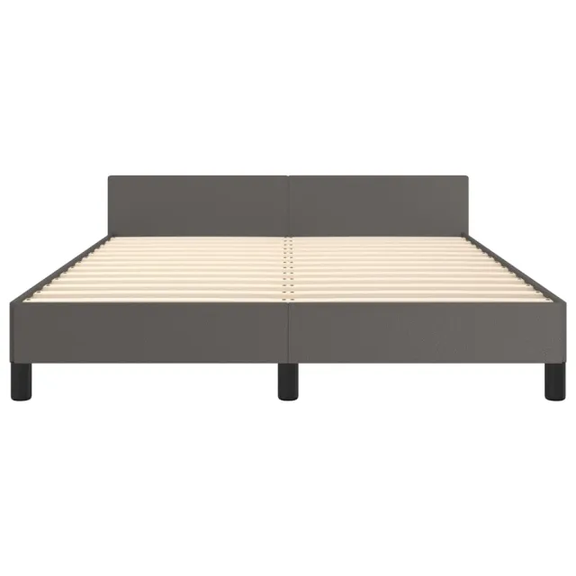 Cadre de lit sans matelas gris 140x190 cm similicuir