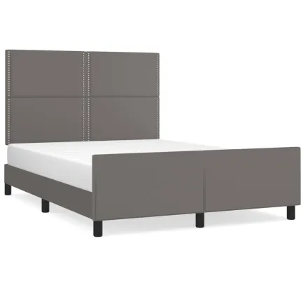 Cadre de lit sans matelas gris 140x200 cm similicuir 2