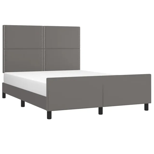 Cadre de lit sans matelas gris 140x200 cm similicuir