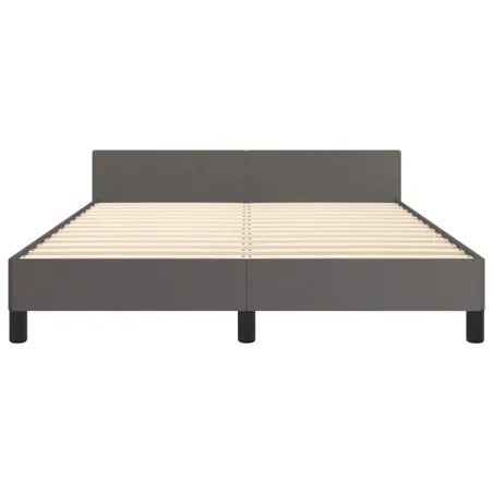 Cadre de lit sans matelas gris 140x200 cm similicuir