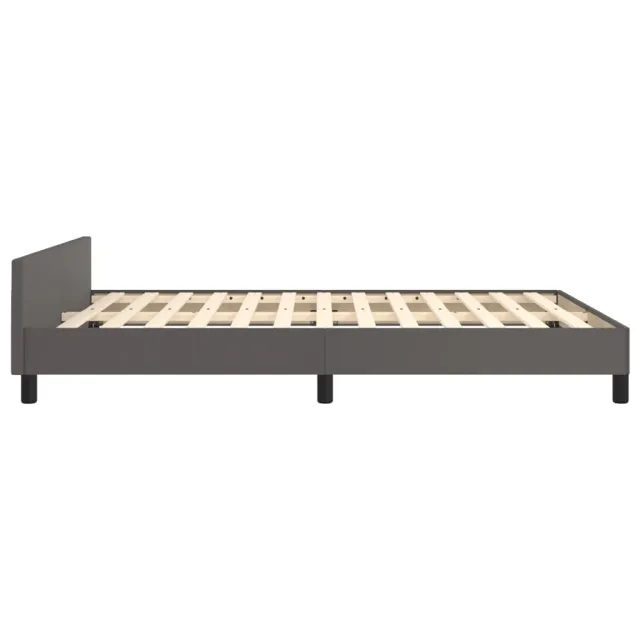 Cadre de lit sans matelas gris 140x200 cm similicuir
