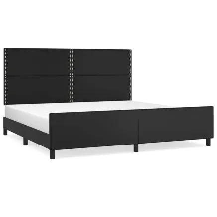 Cadre de lit sans matelas noir 200x200 cm similicuir 2